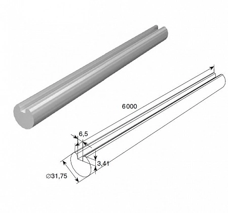DOORHAN 25516/M Вал полнотелый с пазом под шпонку ОЦ 1&quot;