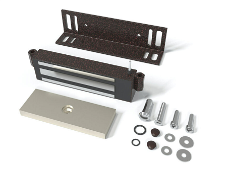 Vizit ML250-111CA (VIZIT-ML250-SD-SF-Pull-CA) Замок электромагнитный (12VDC, 0,5А, 250кг), встроенный модуль перемагничивания, монтажный комплект,угольник 40х50х4мм.. Цвет CA - Cuprum Antique