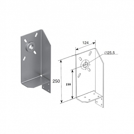 Doorhan DH13012 Кронштейн опорный левый 180 для выносного вала